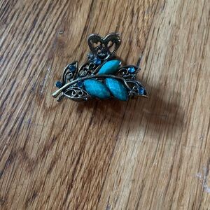 Elegant Turquoise Leaf hair clip